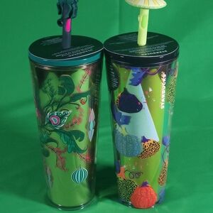 Starbucks Gold Tumbler Set with Straw Toppers